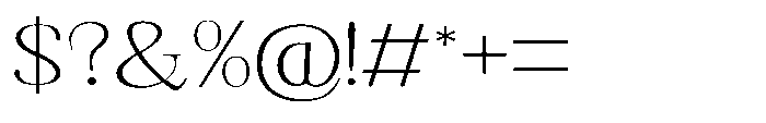 Shoshin Thin Expanded Font OTHER CHARS