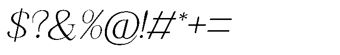 Shoshin Thin Semi Expanded Italic Font OTHER CHARS