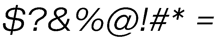 Shapiro Wide Light Italic Font OTHER CHARS