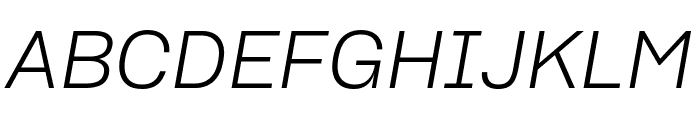 Sharp Grotesk Light Italic 20 Regular Font UPPERCASE