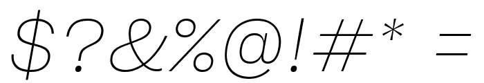 Sharp Grotesk Thin Italic 20 Regular Font OTHER CHARS