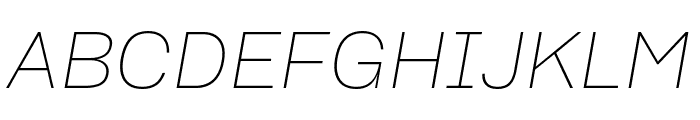 Sharp Grotesk Thin Italic 20 Regular Font UPPERCASE