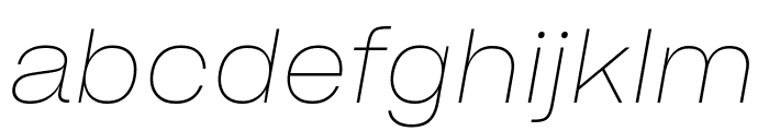 Sharp Grotesk Thin Italic 20 Regular Font LOWERCASE