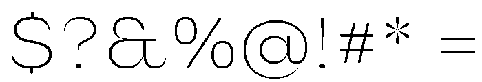 Sharphy ExtraLight Font OTHER CHARS