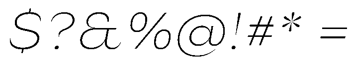 Sharphy ExtraLightItalic Font OTHER CHARS