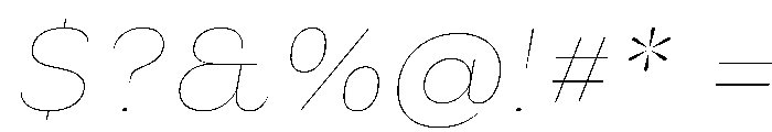 Sharphy ThinItalic Font OTHER CHARS