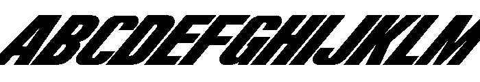 ShearCYR CondensedSlant40 Instance Font UPPERCASE