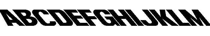ShearCYR ExpandedBackslant40 Instance Font UPPERCASE