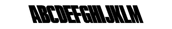 ShearCYR ExtraCondensedBackslant20 Instance Font UPPERCASE