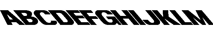 ShearCYR ExtraExpandedBackslant40 Instance Font UPPERCASE