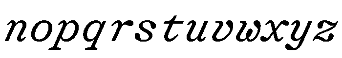 ShinkaMono RegularItalic Font LOWERCASE