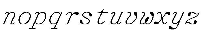 ShinkaMono ThinItalic Font LOWERCASE