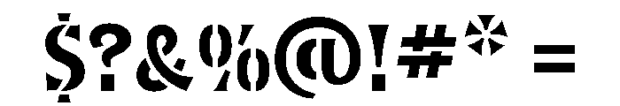 Sheller Stencil Regular Font OTHER CHARS