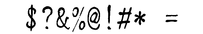 Sicshinyubi Mohitsugyoshotai Regular Font OTHER CHARS