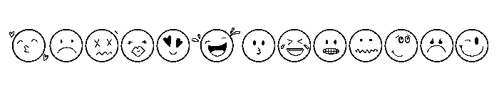 Simple Emoji Faces Font LOWERCASE