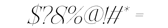 Siovanni-ExtraLightItalic Font OTHER CHARS