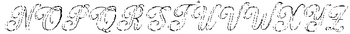 Simple Calligraphy Outline Slant 14 Regular otf (400) Font UPPERCASE
