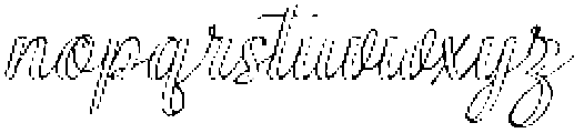 Simple Calligraphy Outline Slant 14 Regular otf (400) Font LOWERCASE