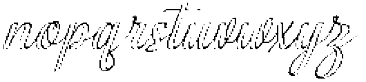 Simple Calligraphy Outline Slant 18 Regular otf (400) Font LOWERCASE
