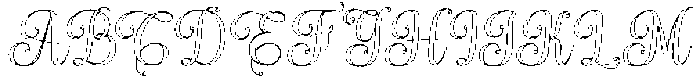 Simple Calligraphy Outline Slant 2 Regular otf (400) Font UPPERCASE