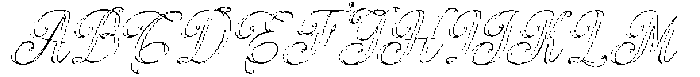 Simple Calligraphy Outline Slant 20 Regular otf (400) Font UPPERCASE