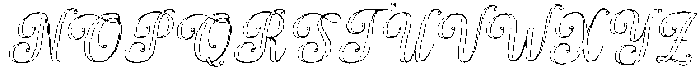Simple Calligraphy Outline Slant 8 Regular otf (400) Font UPPERCASE