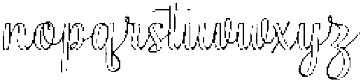 Simple Calligraphy Outline Slant Regular otf (400) Font LOWERCASE
