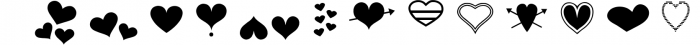 Simple Hearts Dingbat, a valentines dingbat font Font UPPERCASE