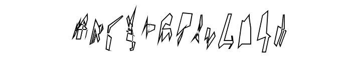 Siberia Narrow Outline Oblique Font UPPERCASE