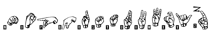 signs language tfb Font LOWERCASE