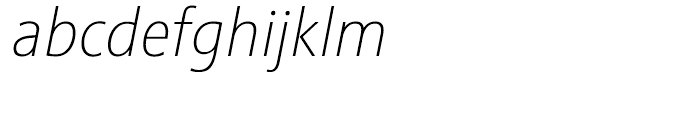 Sinova Thin Italic Font LOWERCASE