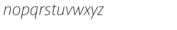 Sinova Thin Italic Font LOWERCASE