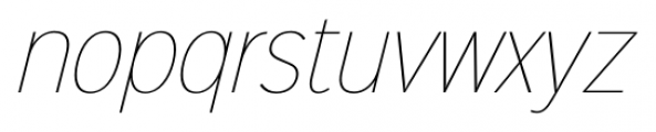 Sinkin Sans Narrow 100 Thin Italic Font LOWERCASE
