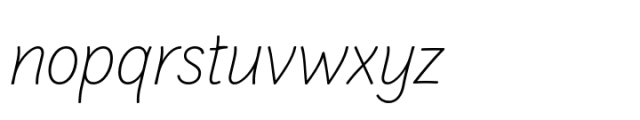 SideNote Thin Italic Font LOWERCASE