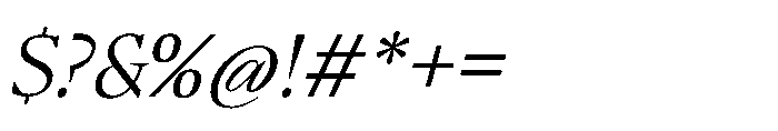 Sidera Light Slanted Font OTHER CHARS