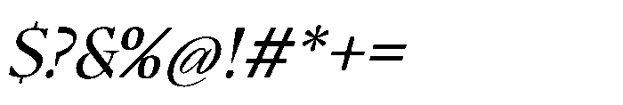 Sidera Slanted Font OTHER CHARS
