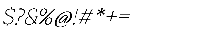 Sidera Thin Slanted Font OTHER CHARS
