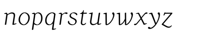 Sienna Thin Italic Font LOWERCASE