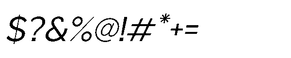 Sienta Oblique Font OTHER CHARS