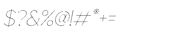 Sienta Thin Oblique Font OTHER CHARS