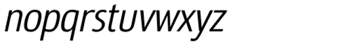 Sigma Condensed Light Oblique Font LOWERCASE