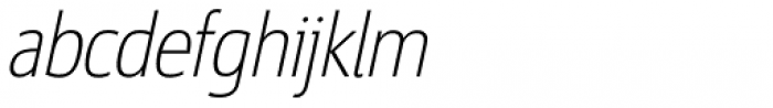 Sigma Condensed Thin Oblique Font LOWERCASE
