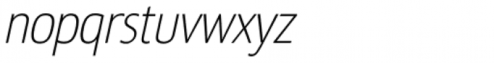 Sigma Condensed Thin Oblique Font LOWERCASE