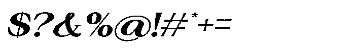 Silvera Text Black Expanded Slanted Font OTHER CHARS