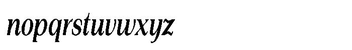 Silvera Text Bold Condensed Italic Font LOWERCASE