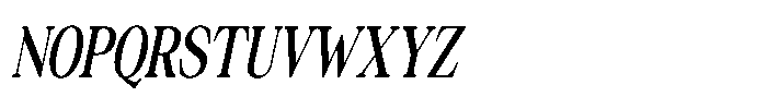 Silvera Text Bold Condensed Slanted Font UPPERCASE