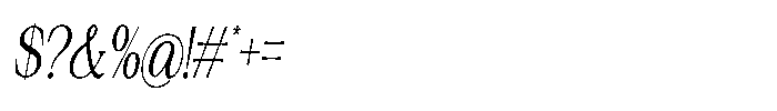 Silvera Text Condensed Italic Font OTHER CHARS