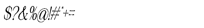 Silvera Text Condensed Slanted Font OTHER CHARS