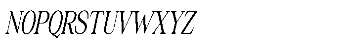 Silvera Text Condensed Slanted Font UPPERCASE