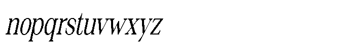 Silvera Text Condensed Slanted Font LOWERCASE